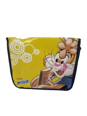Vintage Nesquik Bunny PVC Messenger Bag Yellow Chocolate Milk Rabbit Retro
